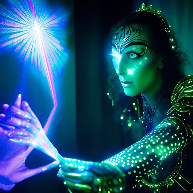 Paladin casting a magic spell, projecting hologram on a home, 8k resolution, high-quality, fine-detail, iridescent, intricate, detailed matte, beautiful face, regal face, volumetric lighting, illustration, frank miller, tim burton