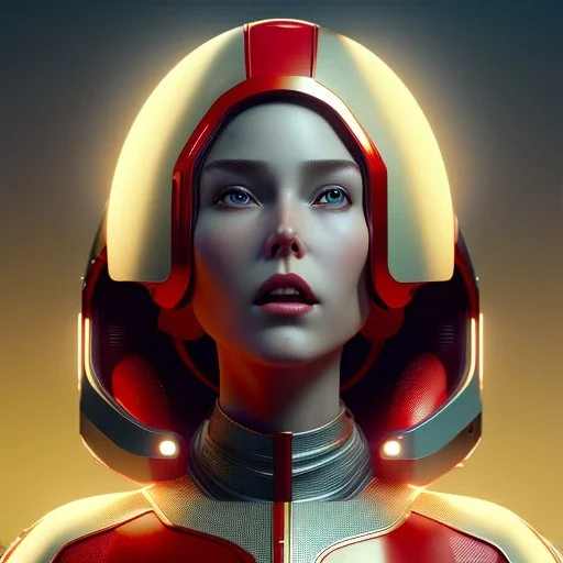 woman, rounded face, red hair, round helmet, retro futuristic, latex coat, soft color, highly detailed, art stations, concept art, smooth, unreal engine 5, god rays, ray tracing, RTX, lumen lighting, ultra detail, volumetric lighting, 3d, finely drawn, high definition, high resolution.