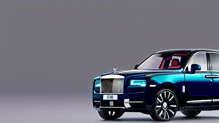 Black Luxury Rolls Royce Cullinan , Photorealistic, 4K, Ultra Detailed, Front Quarter View