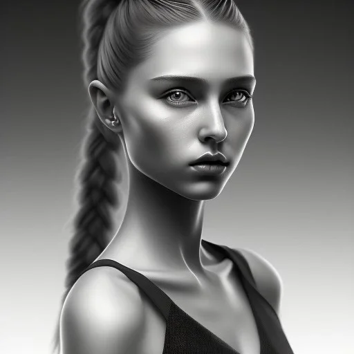 #Digital 2D #Fantasy #Illustration #Portraits #portrait #semirealism #semirealistic #semirealisticportrait #illustration #gulakova-viktoria #monocromatic #monochrome #monocrome art #monochrome portrait #black and white #girl #ponytail #look