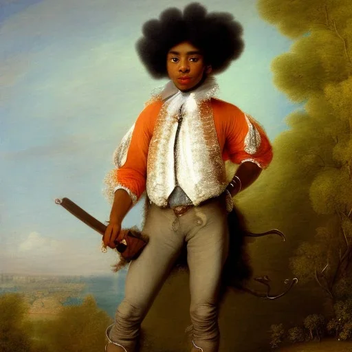 wealthy African American boy by Jean-Antoine Watteau