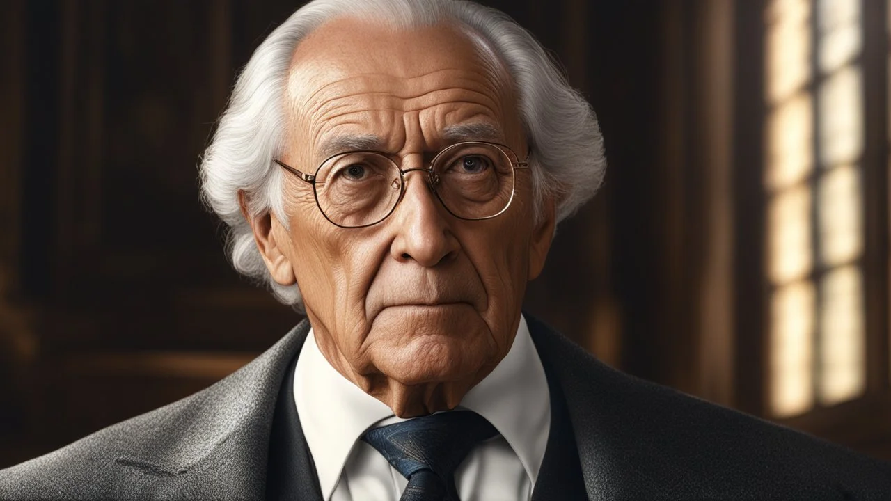 Elderly headmaster, confident, intellectual, forceful, powerful, showing his head and upper body, perfect sparkling eyes, perfect anatomy, exquisite composition, beautiful detailed intricate detailed octane render, 8k artistic photography, photorealistic, soft natural volumetric cinematic perfect light, chiaroscuro, award-winning photograph, masterpiece, raphael, caravaggio, bouguereau