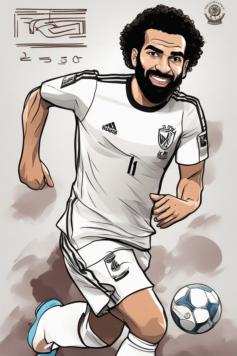 Mohamed Salah Egyptian soccer player r Carton 2d