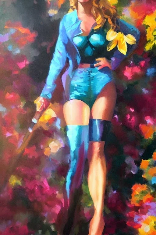 Full body portrait, painting, medium shot lady style of image comics