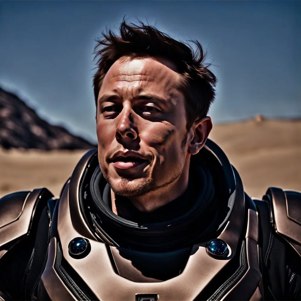 Elon Musk in Dune, Hyper detailed, Realistic, Extreme depth of field, bokeh blur, Alberta all-natural, National Geographic, in the style of candid, imperfection, natural lighting, cinematic, Fuji Film, Anamorphic lens, 2040s, --ar 4:5 --w 150 --style ra