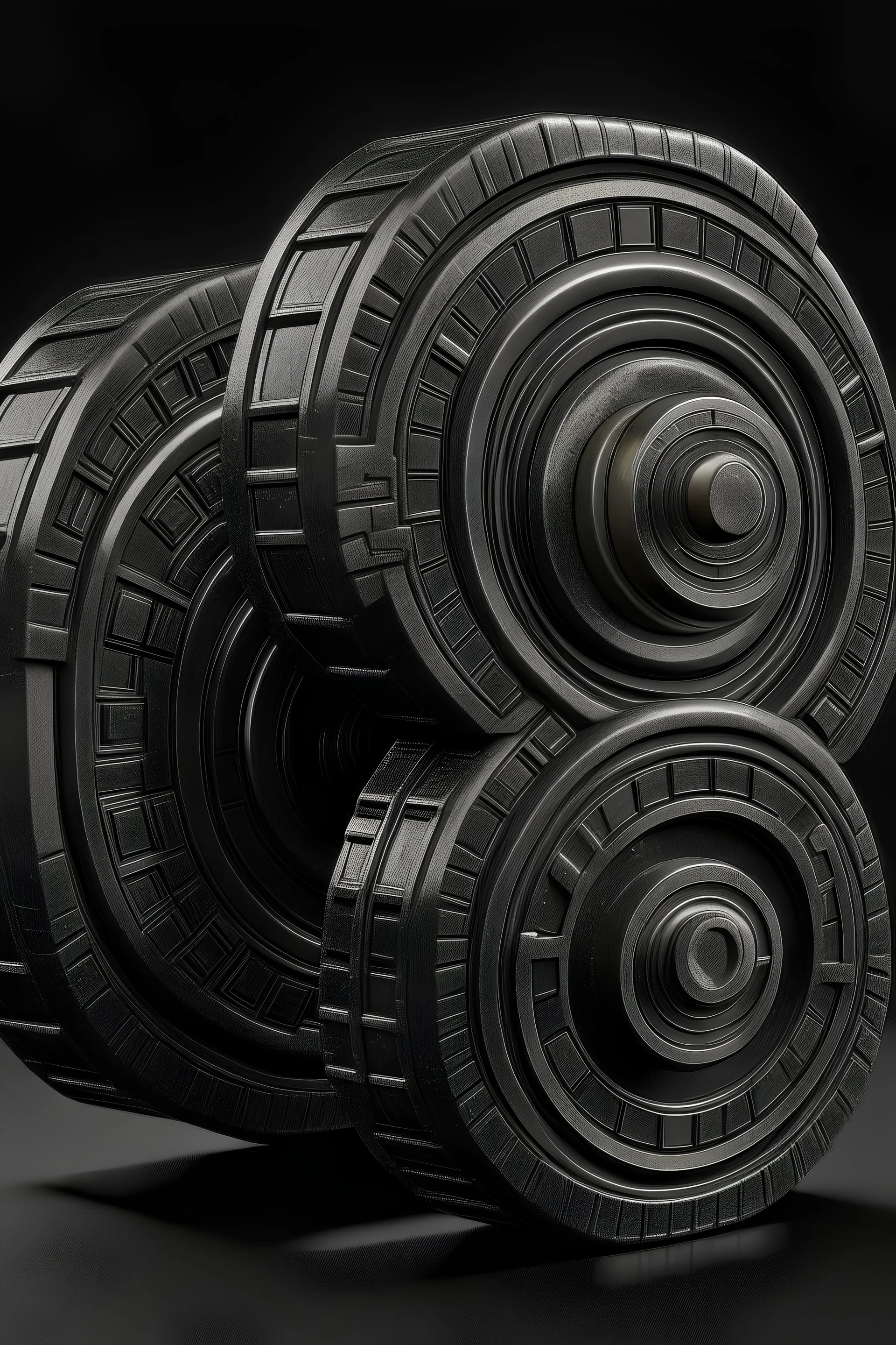a heavy metal themed dumbbell with 65lbs