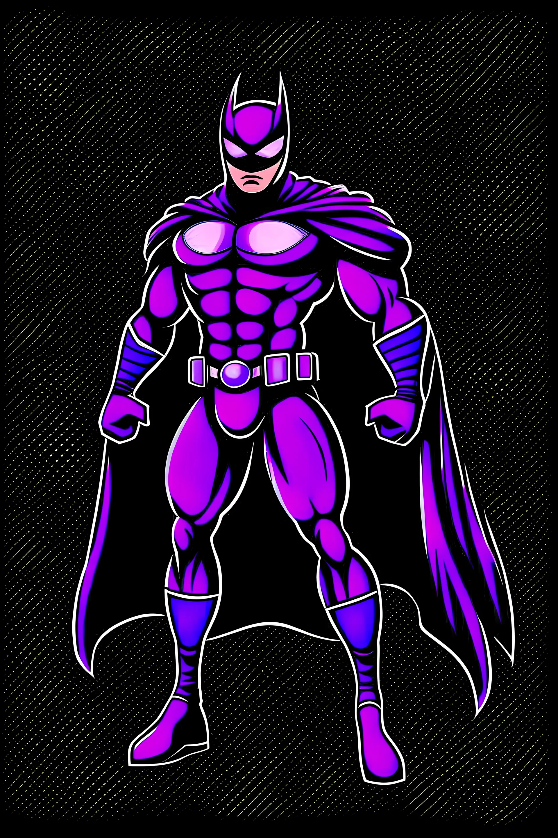 black and purple color super hero