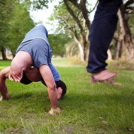 somebody walking on his head