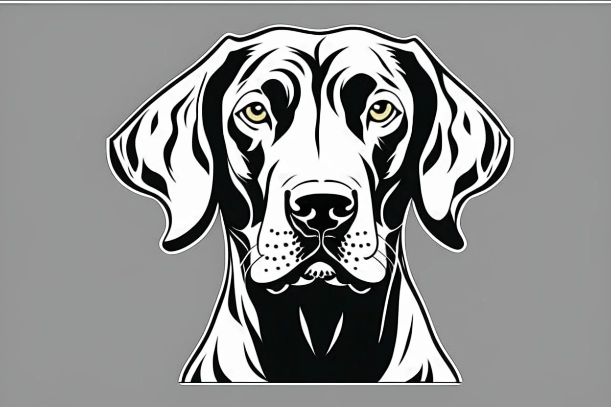 Weimaraner Dog clipart style simple stencil