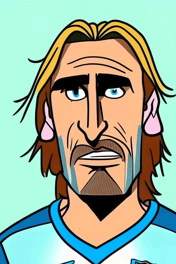 Gabriel Batistuta Argentine football player cartoon 2d