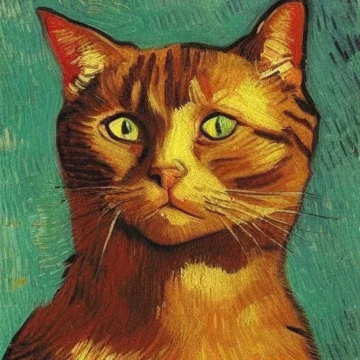 Portrait of a cat by Van Gogh