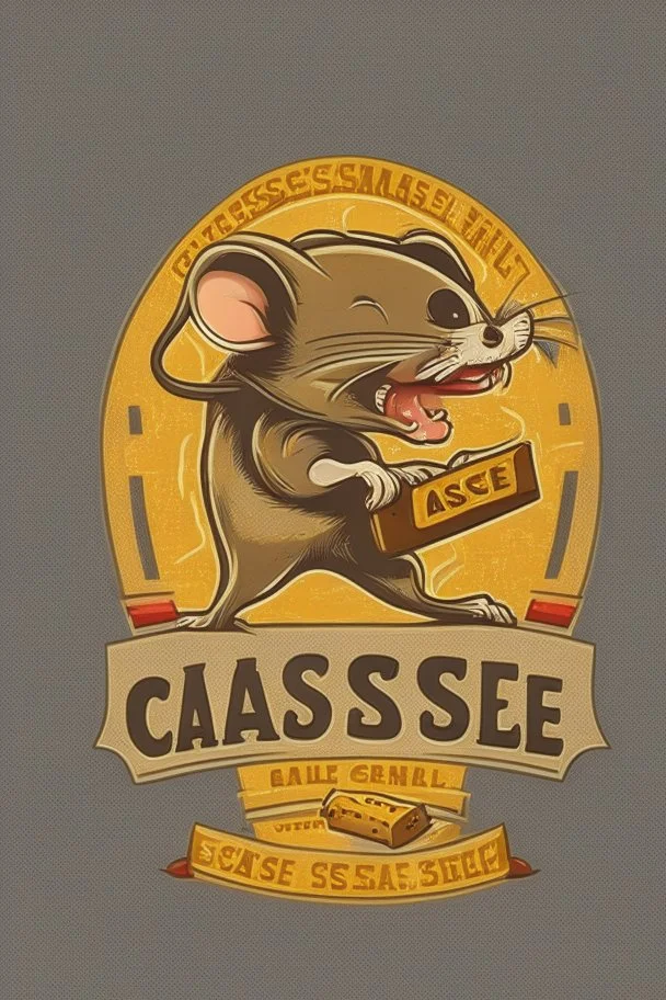 Mouse stealing cheese logo design