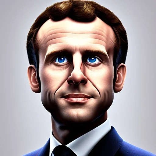 3d Portrait of Emmanuel Macron in the style of Pixar Studio movies