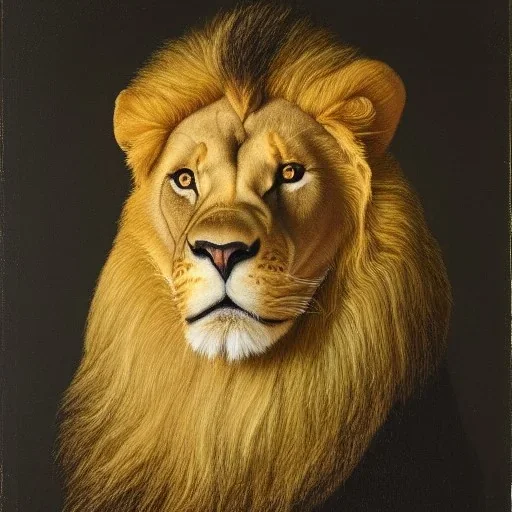 Portrait of a lion with suit