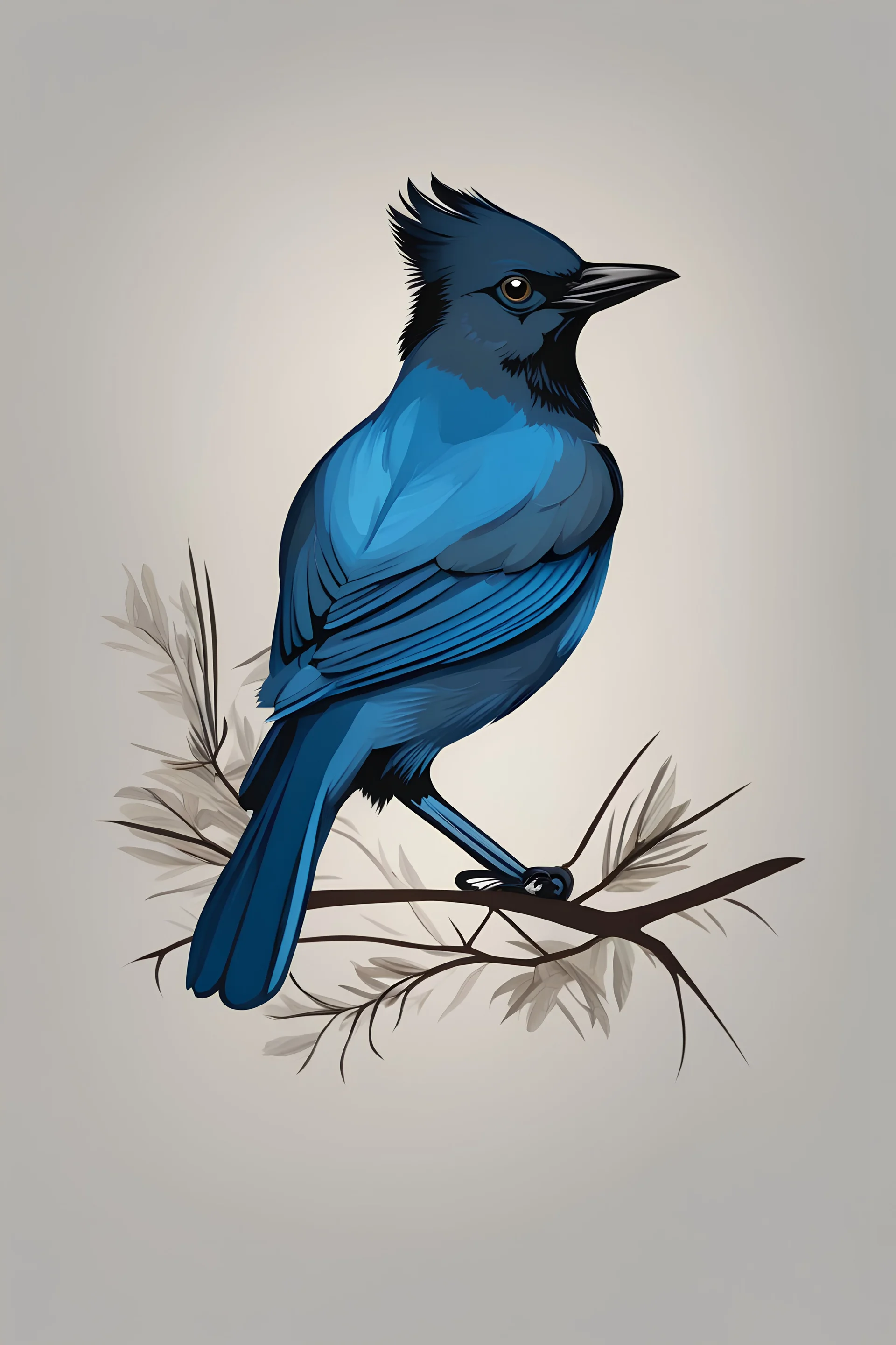 Steller's jay, vector logo