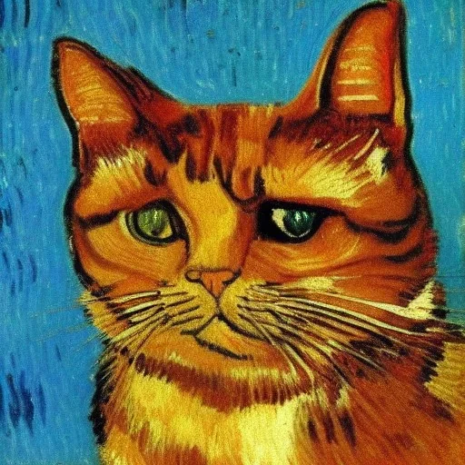 Portrait of a cat by Van Gogh