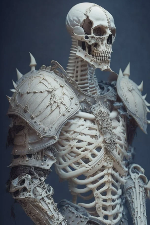 a man with armor made from bone