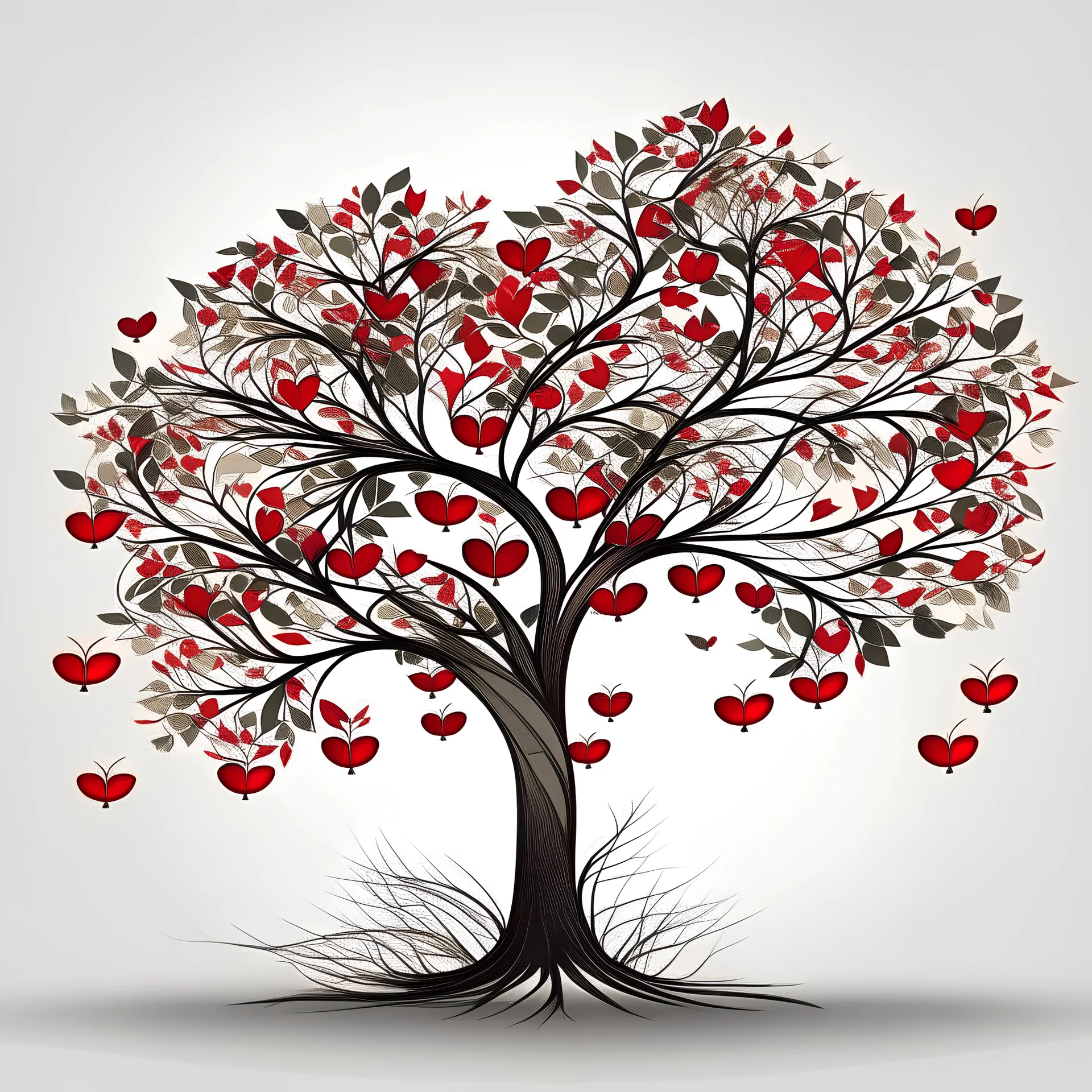 Tree with love branches ,vector illustrator