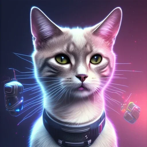 Gato DJ cyberpunk