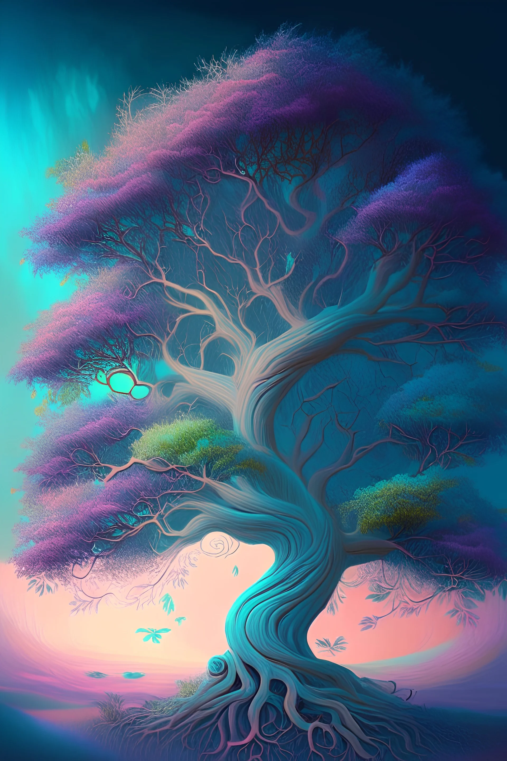 fantasy tree, pastel