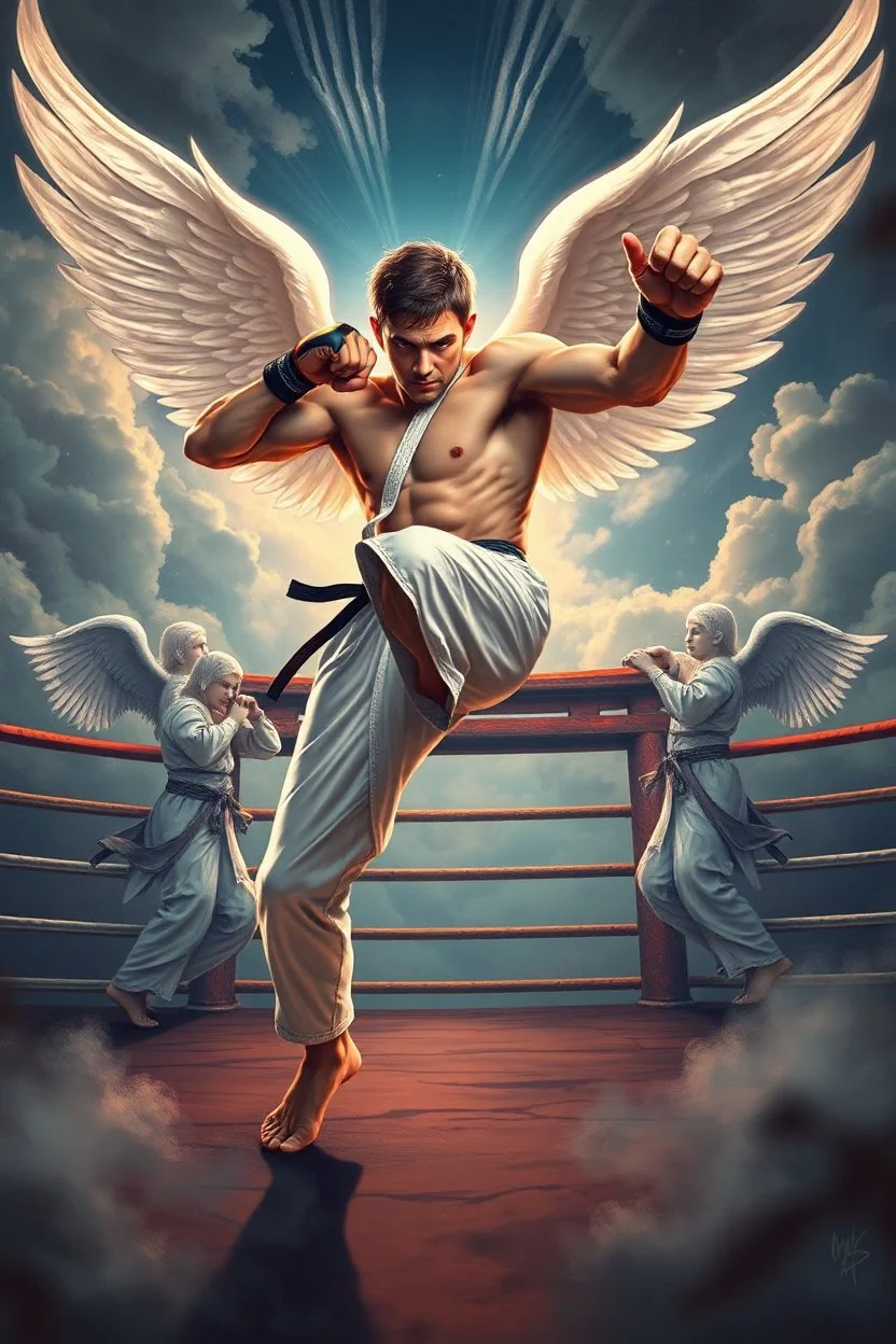 Kick boxer heAven with judo angels and gate