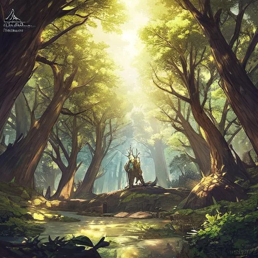 trees around the artboard illustration