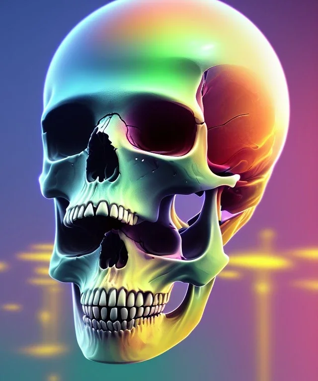 Android skull, full body close up, soft light atmosphere, light effect，vaporwave colorful, concept art, smooth, extremely sharp detail, finely tuned detail, ultra high definition, 8 k, unreal engine 5, ultra sharp focus