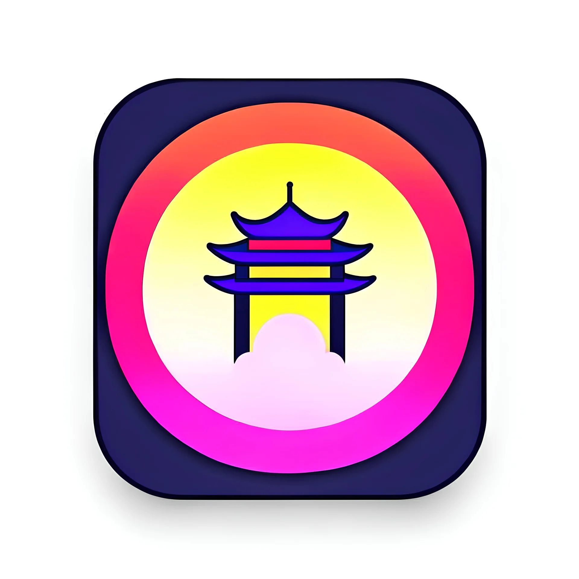 The app icon is round, something quiet with a soft hint of Japanese culture.