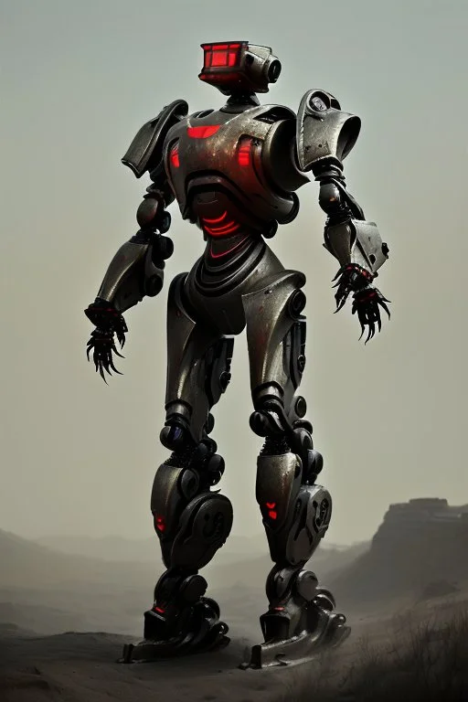 dark armor robot ai soldier mech dystopian scary gladiator predator monster