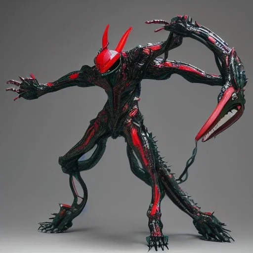 hybrid of Mass Production Evangelion and Godzilla and xenomorph