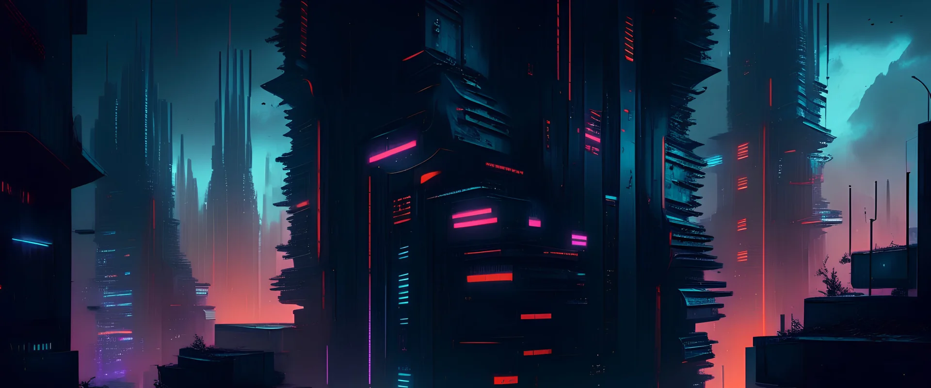 Cyberpunk, high quality, background Image, many high rise buildings