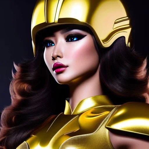 Ultra detailed fullbody Portrait in oil on canvas of sexy busty female characters with Gold Armor,helmet,-Saint seiya style,extremely detailed digital painting,ultrarealistic skin,intense stare, extremely detailed face, crystal clear eyes, mystical colors ,perfectly centered image, perfect composition, rim light, beautiful lighting,masterpiece ,8k, stunning scene, raytracing, anatomically correct, in the style of Simon Bisley and Ohrai Noriyoshi and robert e howard and Steve Jung and Wizyakuza