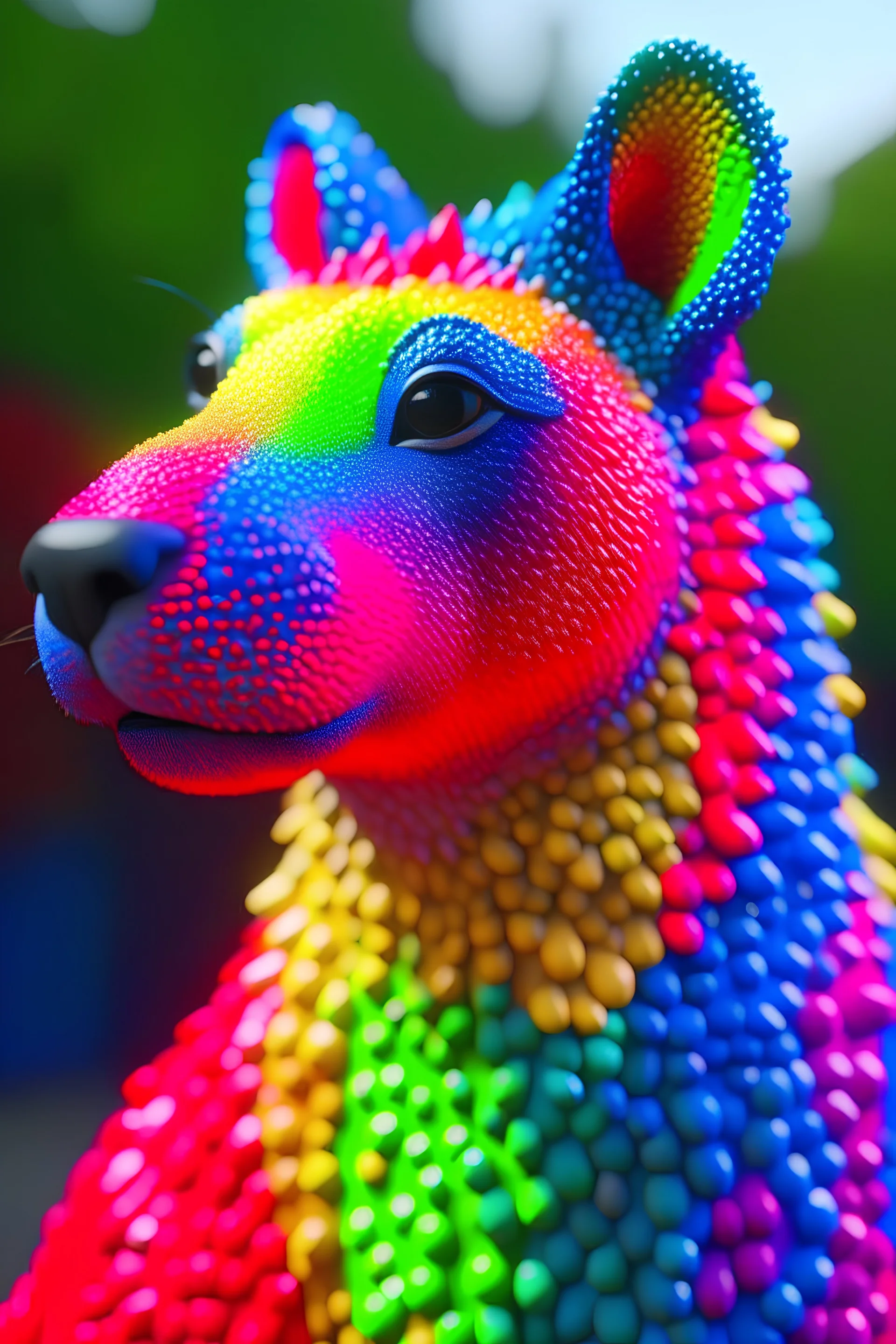 rainbow animal ,3d 4k octane render, smooth, sharp focus, highly detailed, unreal engine 5,