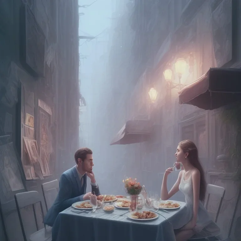 a dinner date with the girl next door, slice of life, modern, realistic,!! looking at the camera!!, solo, first person pov, enjoying life!!! elegant, highly detailed, digital painting, artstation, concept art, matte, sharp focus, illustration, art by Malika Agueznay, WLOP.