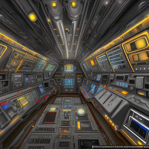 Inside the engine room of a starship