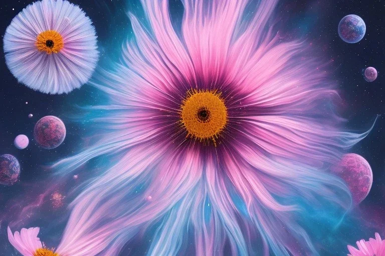  blue and pink cosmos