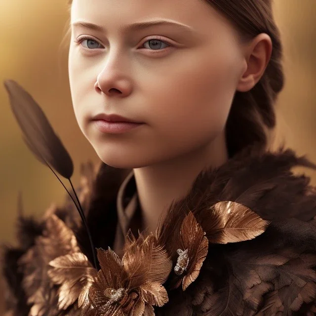  Greta Thunberg portrait rusty metal, feathers, Dryad, fae, sidhe, ominous, nature, plants, wildflower, facepaint, dnd character portrait, intricate, oil on canvas, masterpiece, expert, insanely detailed, 4k resolution, retroanime style, cute big circular reflective eyes, cinematic smooth, intricate detail , soft smooth lighting, soft pastel colors, painted Renaissance style