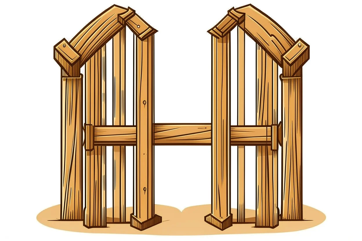 clip art logo design for wooden gates