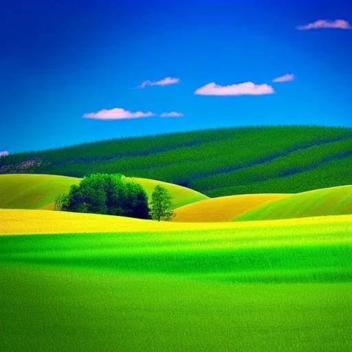 intricate details lush fantasy plains soft rolling hills big blue sky