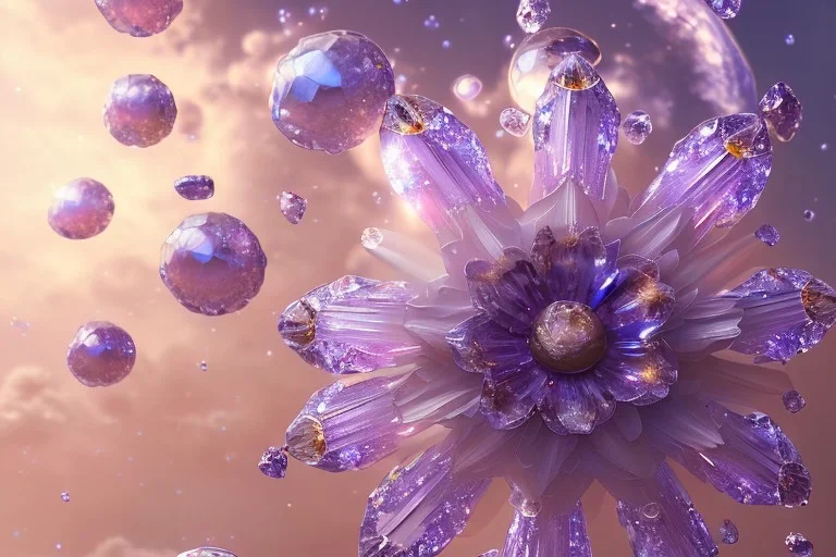 one big crystal subtle flower in a galactic ambiance of the sky, transparent petals, delicate colors, in the foreground, full of details, smooth, bright sunshine，soft light atmosphere, light effect，vaporwave colorful, concept art, smooth, extremely sharp detail, finely tuned detail, ultra high definition, 8 k, unreal engine 5, ultra sharp focus