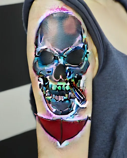 Tattoo style skull dagger