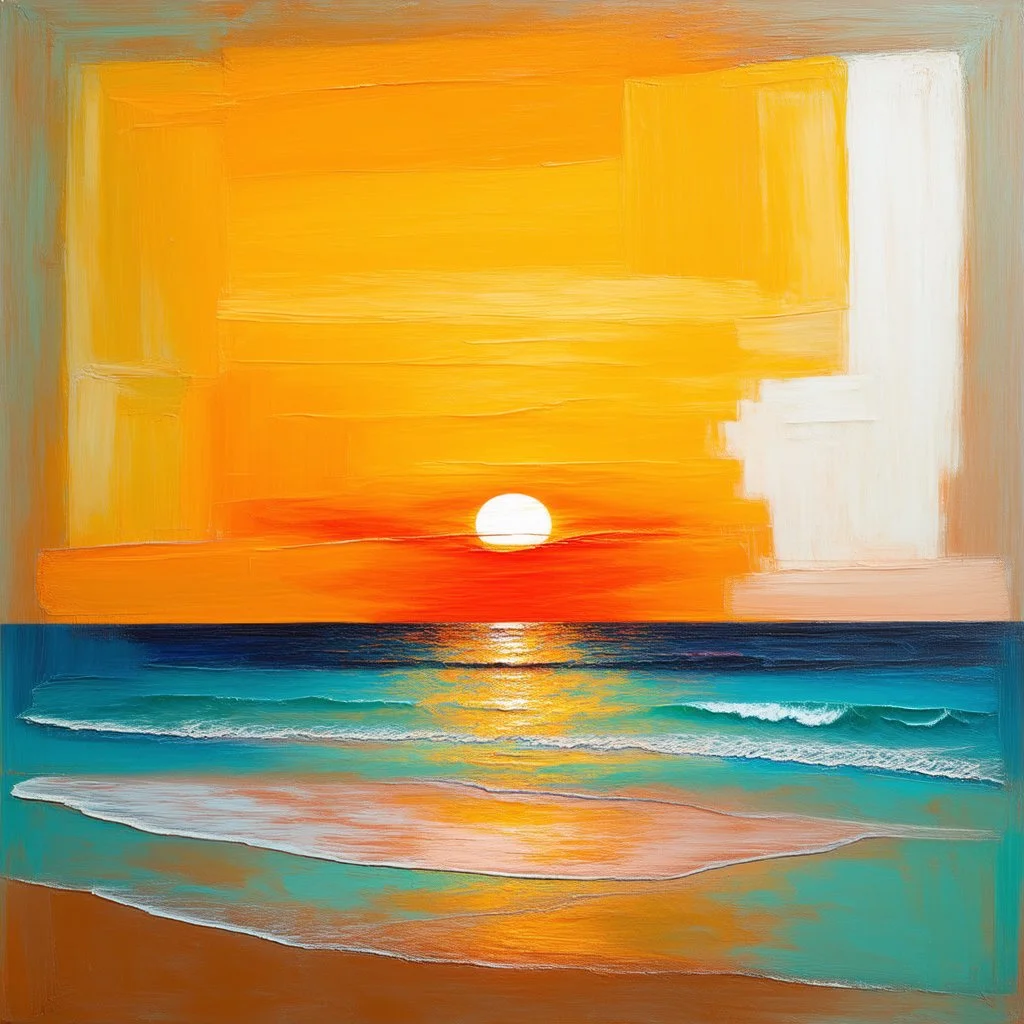 beach sunset, by VS Gaitonde, abstract geometric art