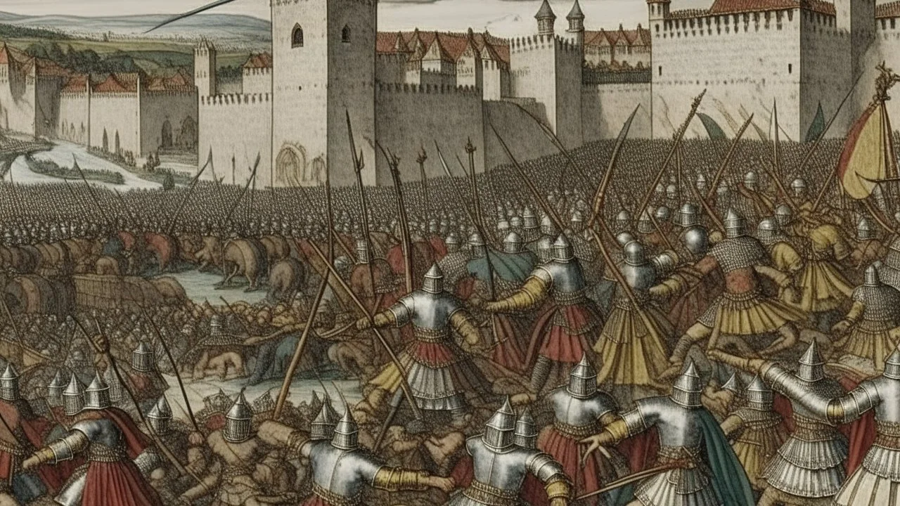 A war scene in the year 1490 in Andalusia