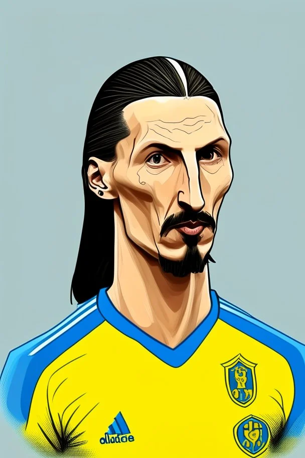 Zlatan Ibrahimovic Swedish football player ,cartoon 2d