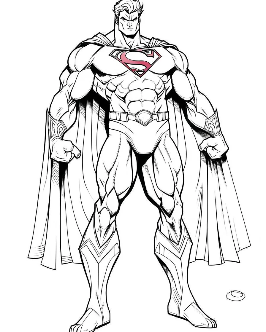 real massive Superman symble, coloring page, no leaves, full body (((((white background))))), only use an outline., real style, line art, white color, clean line art, white background, Sketch style