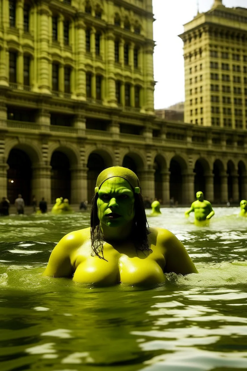 Yellow, shehulk, swimming, downtown abbey