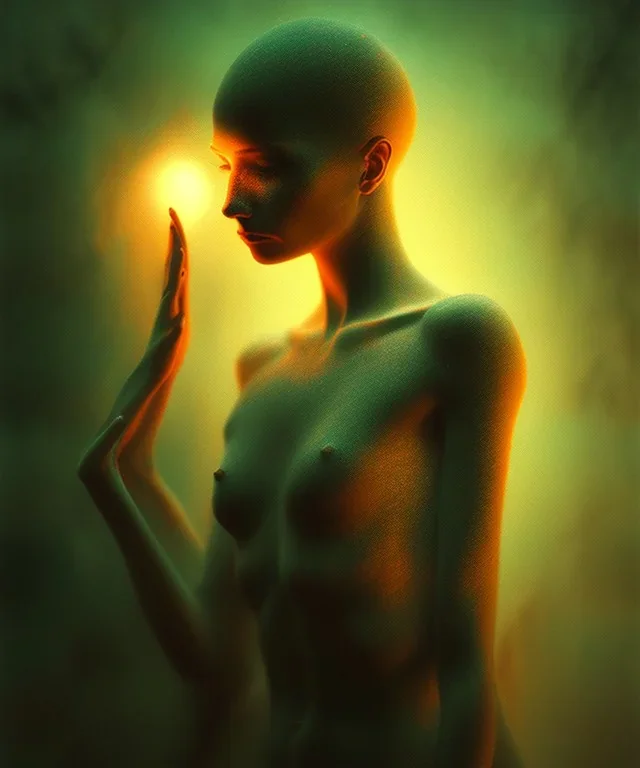 woman, photographer. oil on canvas, volumetric lighting, beksinski