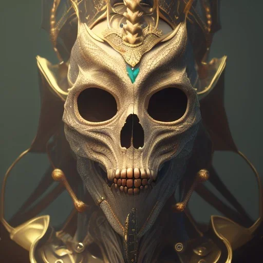 A badass queen wearing a dragon skull mask, atmospheric, realistic, unreal engine, cinematic lighting, octane render.