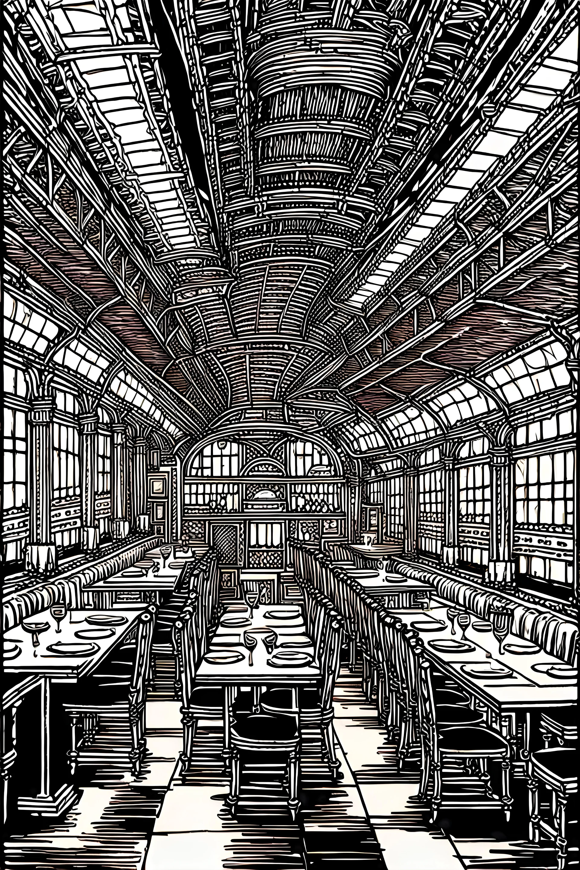 dnd airship dine hall empty interior