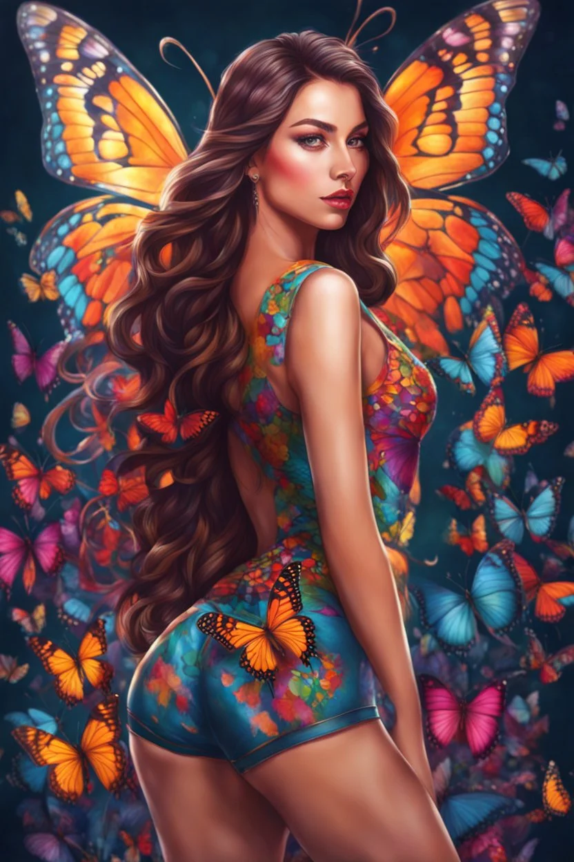 Full body Beautiful lady butterfly colorful art conceptual, amazing artwork, hyper detailed, ultra maximalist quality, 12k